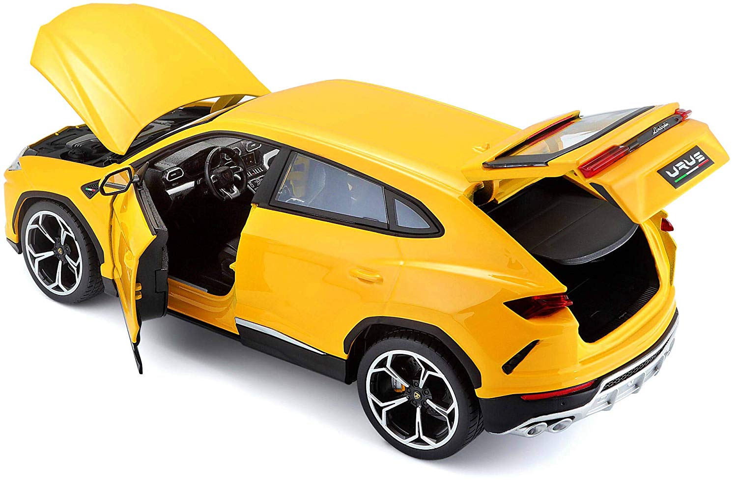 Miniatura Carro Lamborghini Urus 1/18 Plus Amarelo Bburago 11042