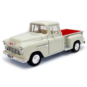 Miniatura-Chevy-5100-Stepside-Pick-up-Branco-1955-1-24-American-Classics-motormax-73236H-01