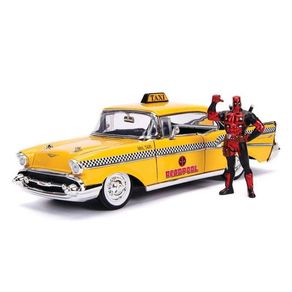 Miniatura---1957-Chevrolet-Bel-Air---Taxi-Deadpool---1-24---Jada