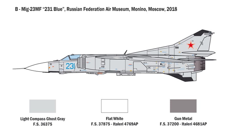 Mig-23 Mf/Bn Flogger 1/48 Ita2798S Italeri 2798S - limahobbies Mig-23 Mf/Bn Flogger 1/48 Ita2798S Italeri 2798S - limahobbies