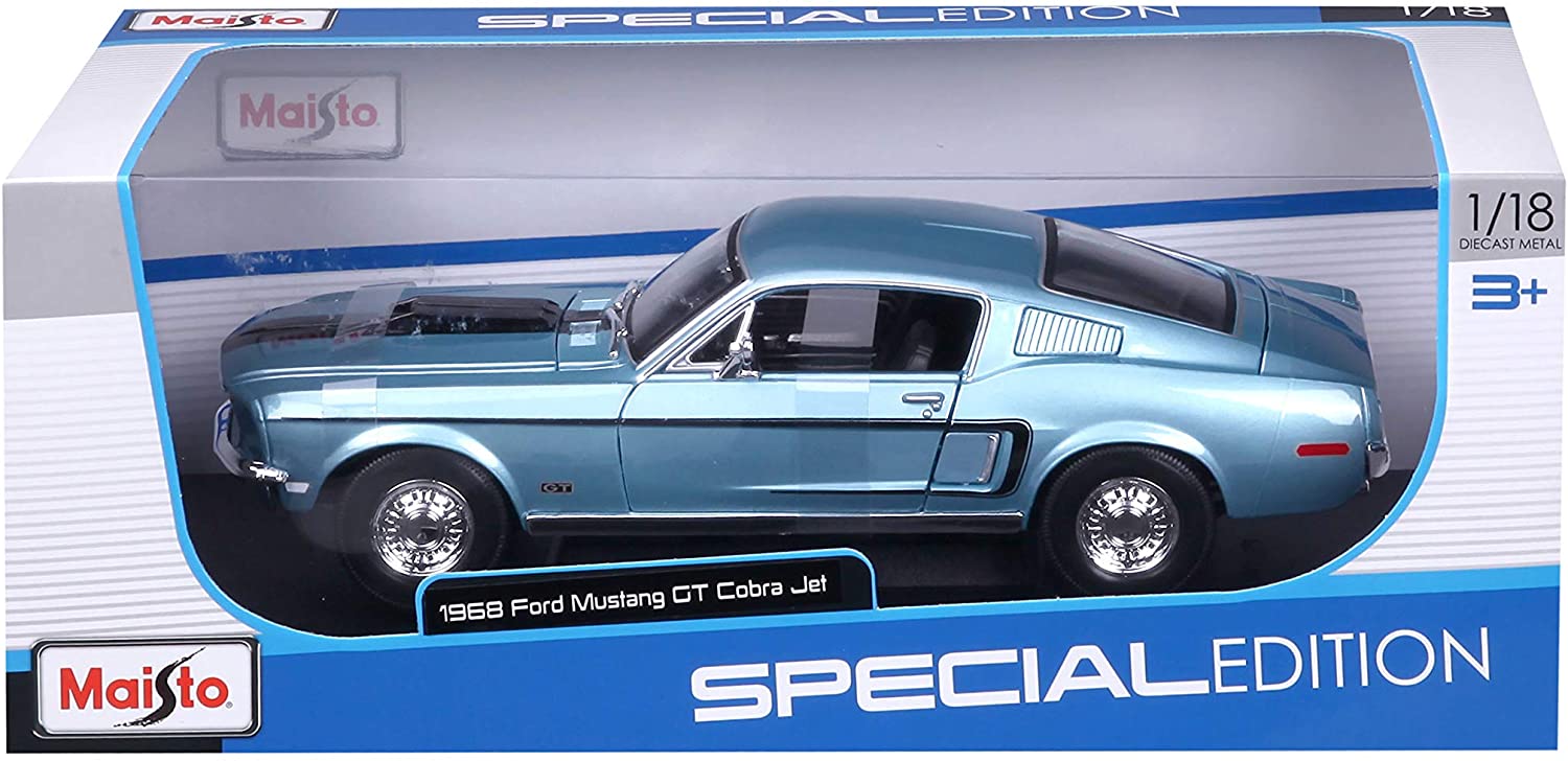 Miniatura Carro 1968 Ford Mustang Gt Cobra Jet 1/18 Special