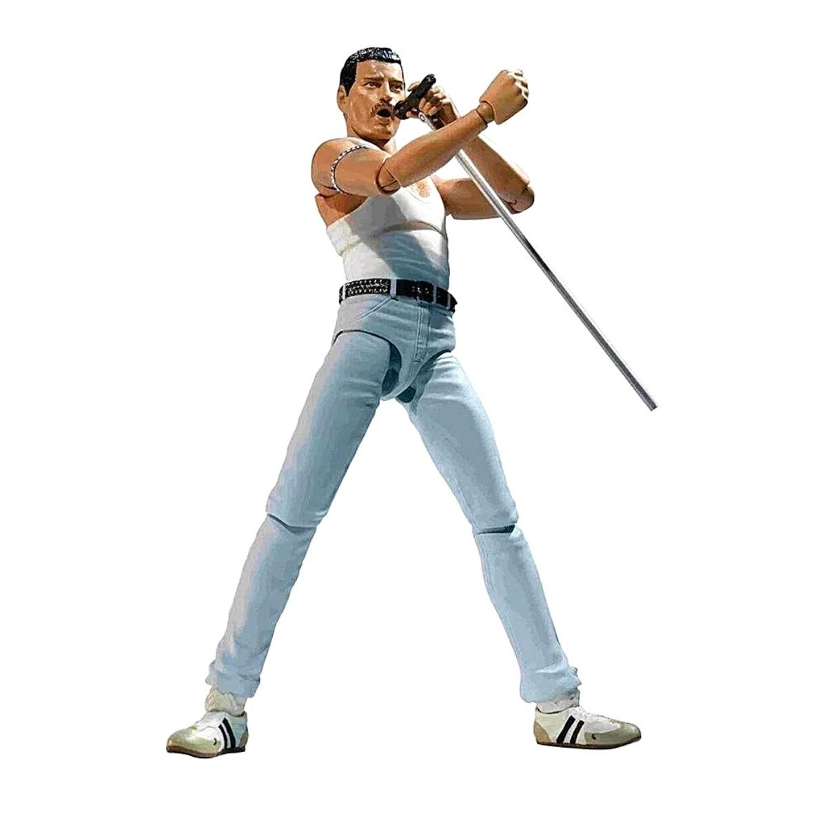 BANDAI Freddie Mercury フィギュア Figura Colecionável Freddie Mercury Live Aid Bandai 58727