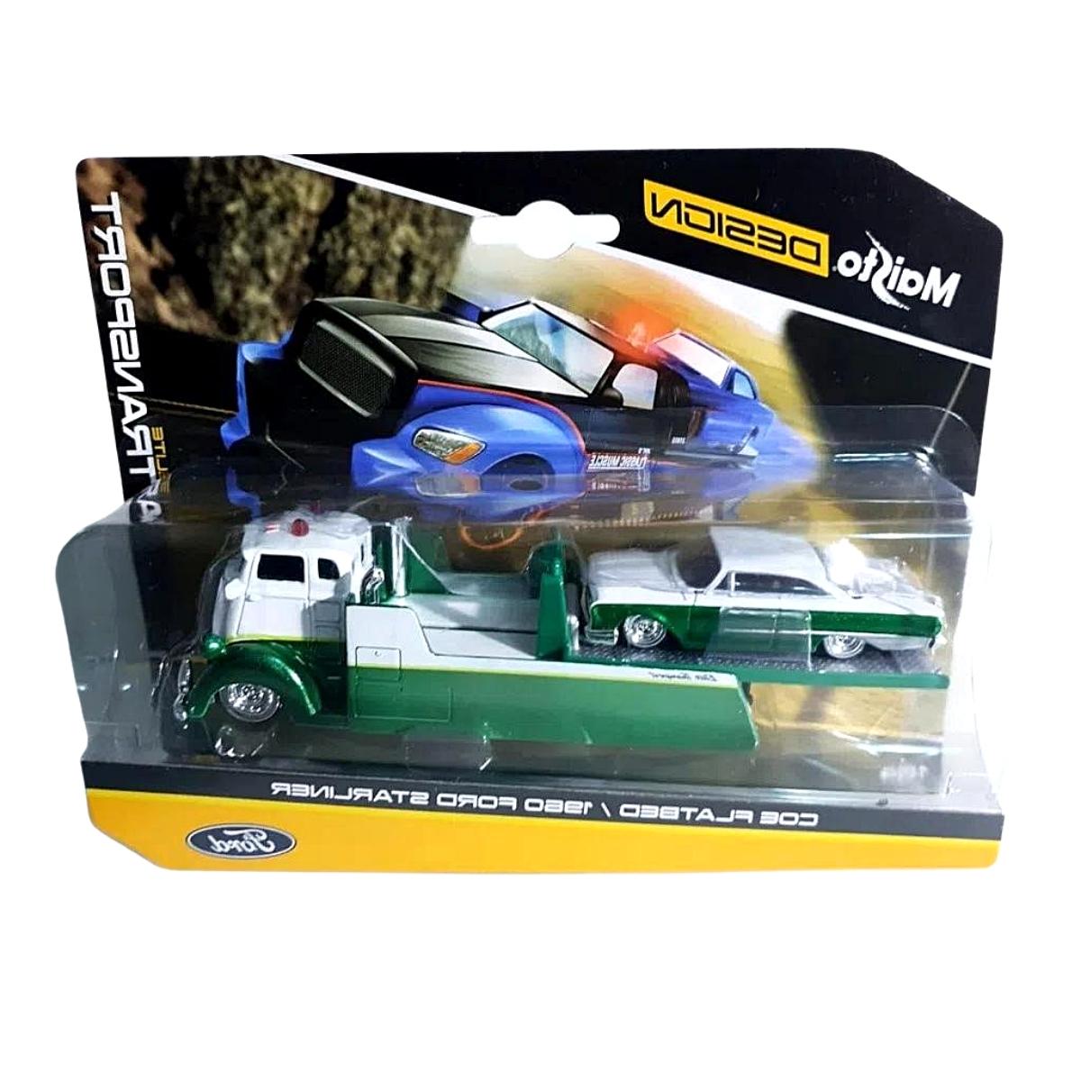 Miniatura Picape Reboque Coe Flatbed E Ford Starliner 1/64 Maisto