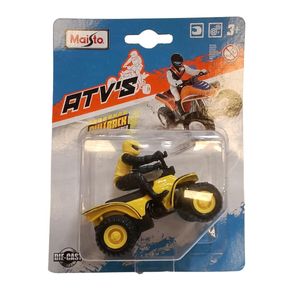 Miniatura-Quadriciclo-Amarelo-Com-Piloto-Amarelo
