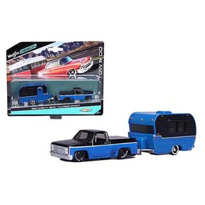 Miniatura-Carro-Chevrolet-Chevy-1500-1987-Com-Trailer-1-64