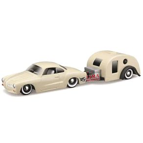 Miniatura-Carro-Volkswagen-Karmann-Ghia-Com-Trailer-1-64