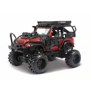 Miniatura-Carro-Desert-Rebels-Maisto-Fresh-Metal-2003-Jeep-Wrangler-Rubicon-1-43-Vermelho