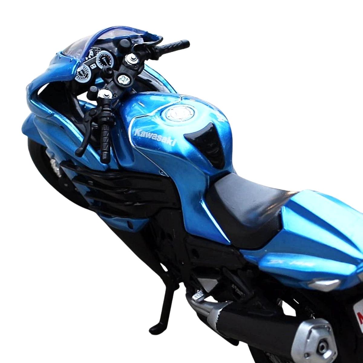 Miniatura Moto Kawasaki Ninja Zx 14 R 1/18 Azul Maisto 35300