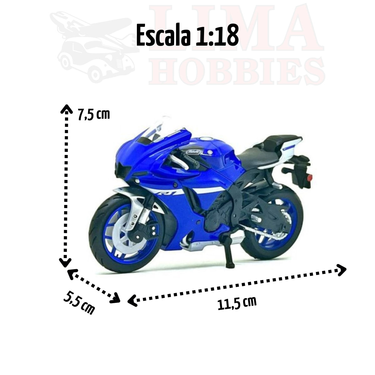 Miniatura Moto Yamaha Yzf-R1 2021 1/18 Azul Maisto 35300 - limahobbies