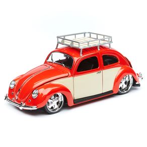 Miniatura-Carro-Volkswagen-Beetle-Fusca-1956-1-18-Vermelho