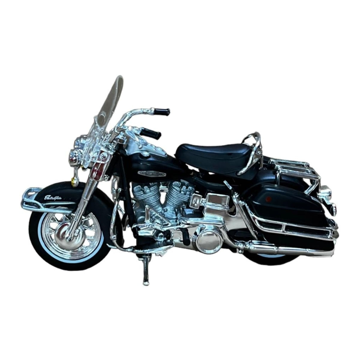 Miniatura Moto Harley Davidson Flh Electra Glide 1966 1/18 Preto