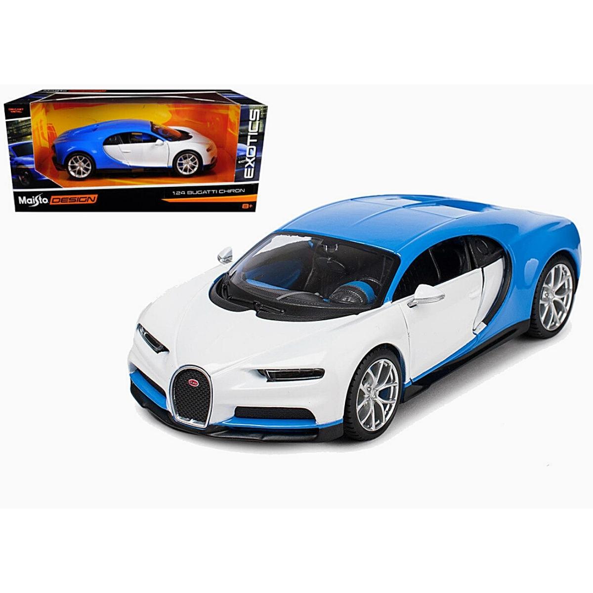 Miniatura Carro Bugatti Chiron 1/24 Azul Maisto 32509 limahobbies