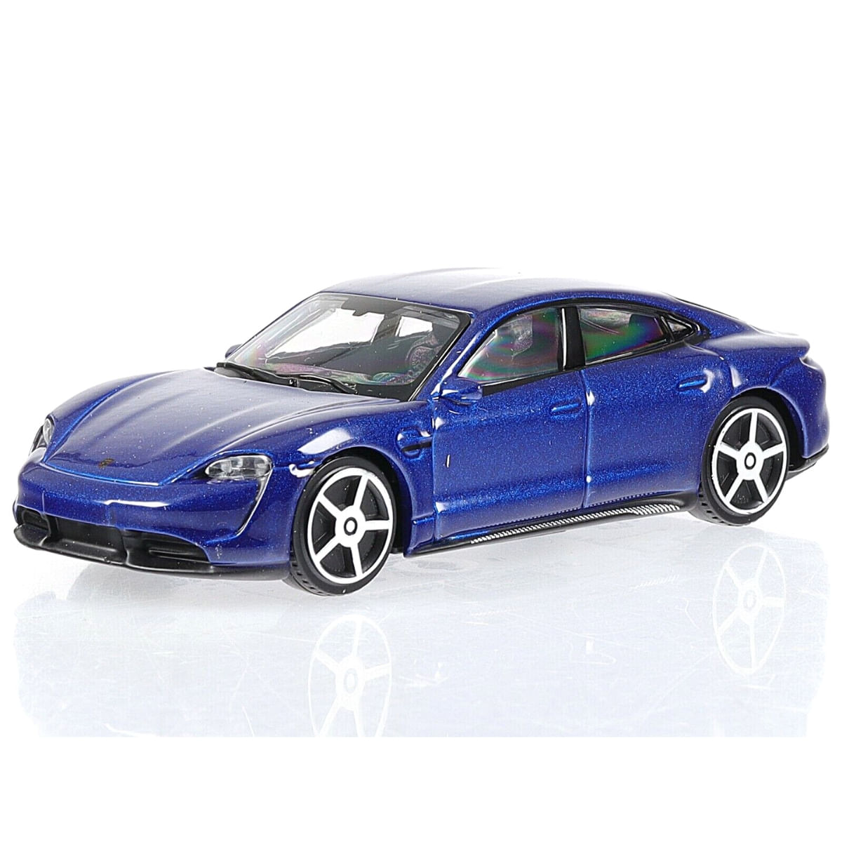 Miniatura Carro Porsche Taycan Turbo S 1/43 Azul Bburago 30001