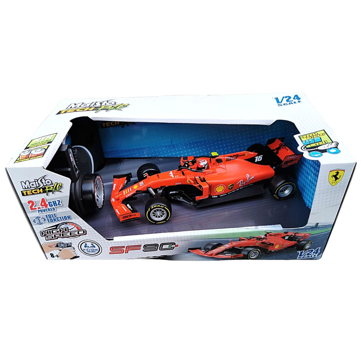 Maisto 1/24 Voiture Télécommandée 2.4GHZ 82334 - Ferrari SF90 Stradale - Rouge, Neuve