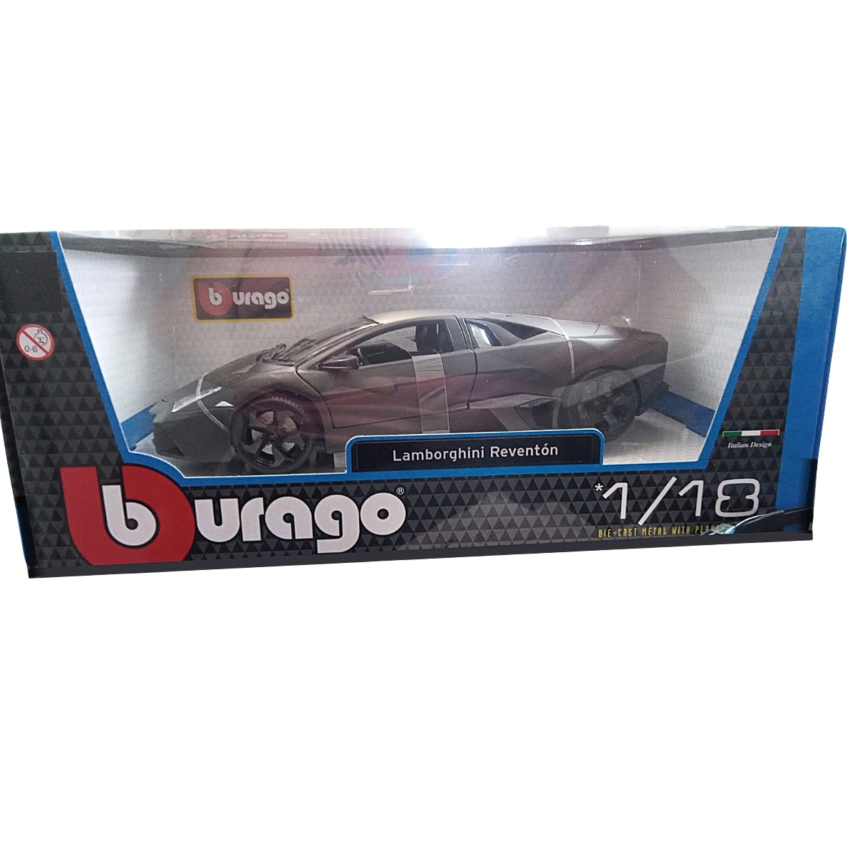 Miniatura Carro Lamborghini Reventón 1/18 Cinza Bburago 11029