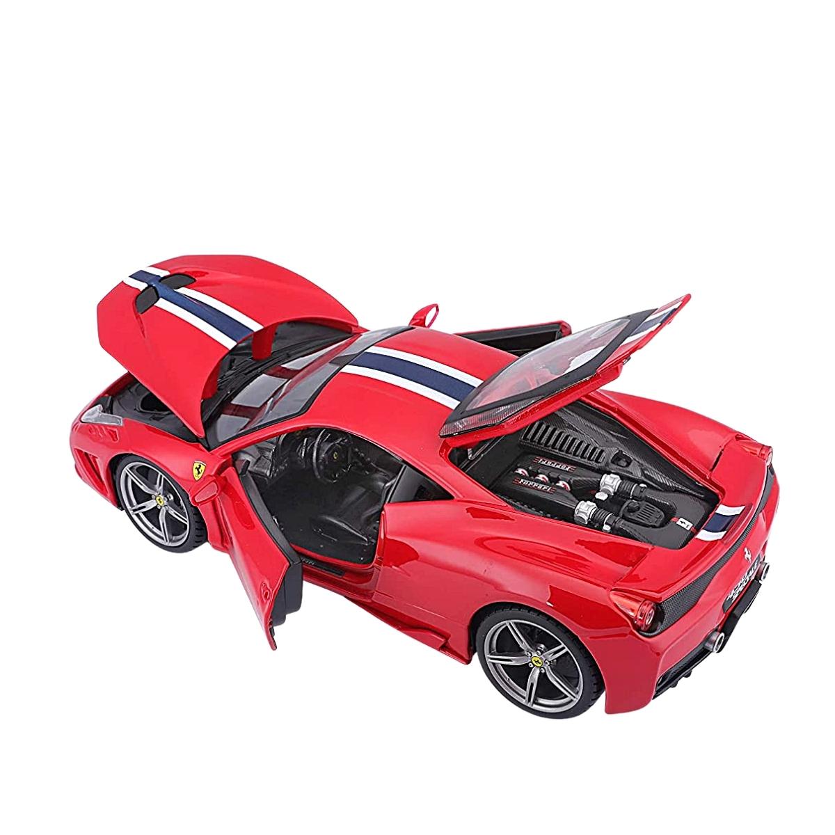 Miniatura Ferrari 458 Speciale 1/18 Race E Play Vermelha Bburago
