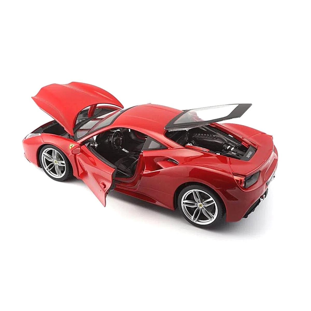 Miniatura Carro Ferrari 488 Gtb 1/18 Vermelho Bburago 16008