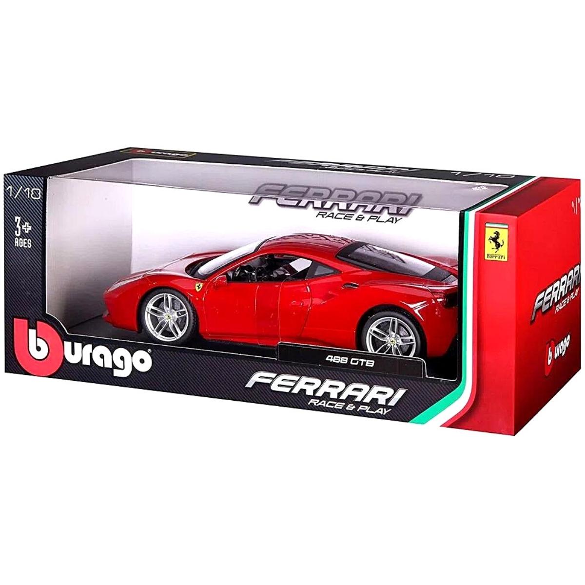 ミニカー Bburago Ferrari 488 GTB 1/18 Miniatura Carro Ferrari 488 Gtb 1/18 Vermelho Bburago 16008