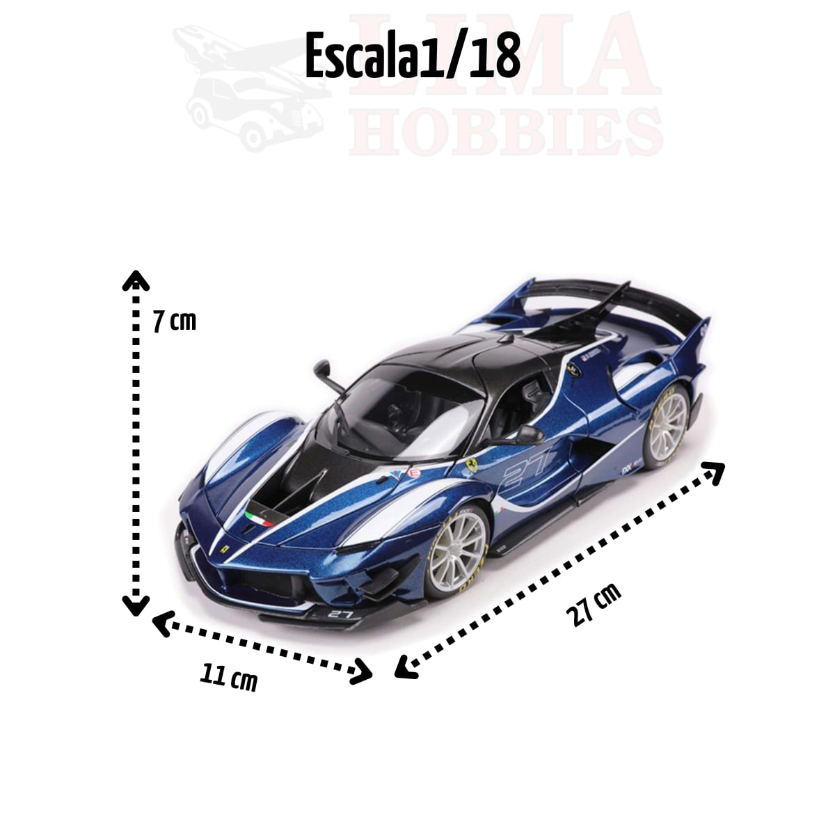 Miniatura Carro Ferrari Fxx-K Evo 1/18 Azul Bburago 16012