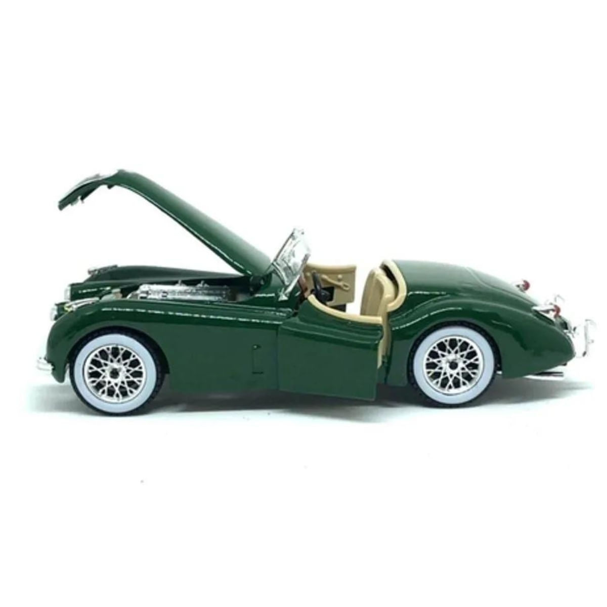 Miniatura Carro Jaguar Xk 120 Roadster 1/24 1951 Verde Bburago
