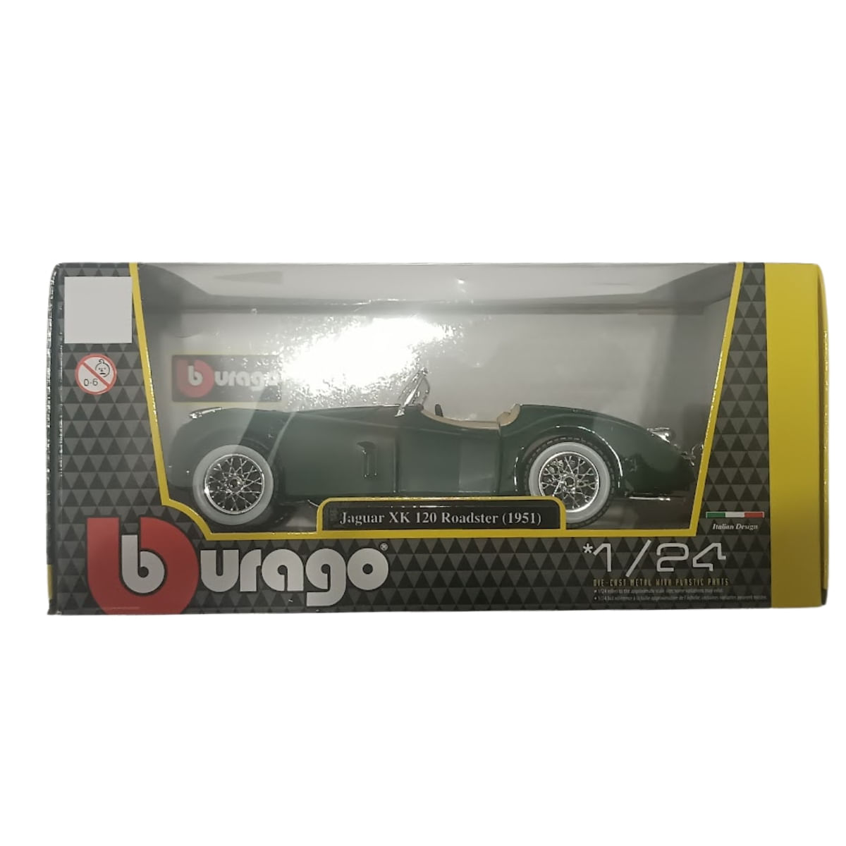 Miniatura Carro Jaguar Xk 120 Roadster 1/24 1951 Verde Bburago