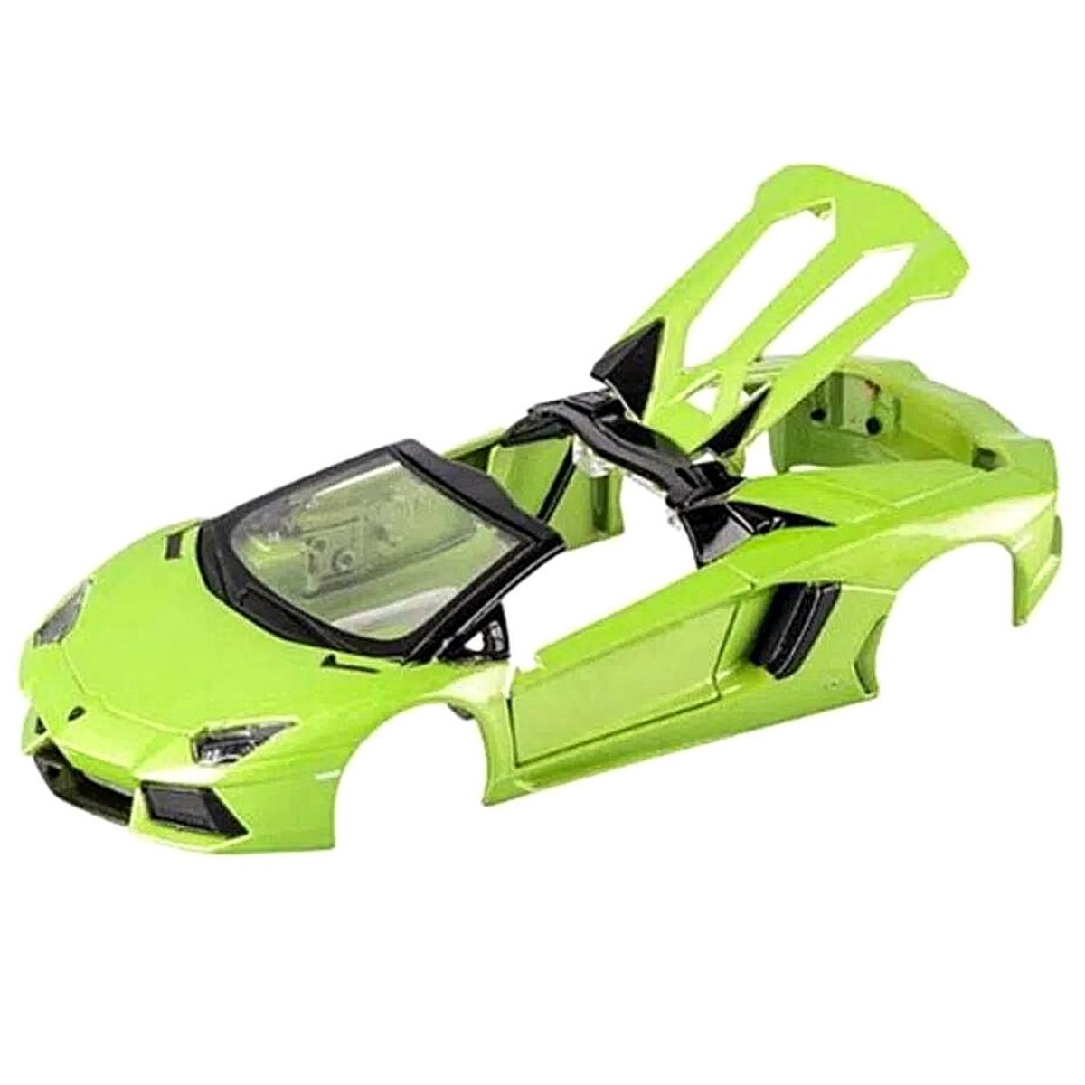 Kit De Montar Carro Lamborghini Aventador Roadster 1/24 Verde