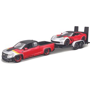 Kit-Miniatura-Chevrolet-Colorado-ZR2-2017---Corvette-Z06-2015---Carreta-1-24