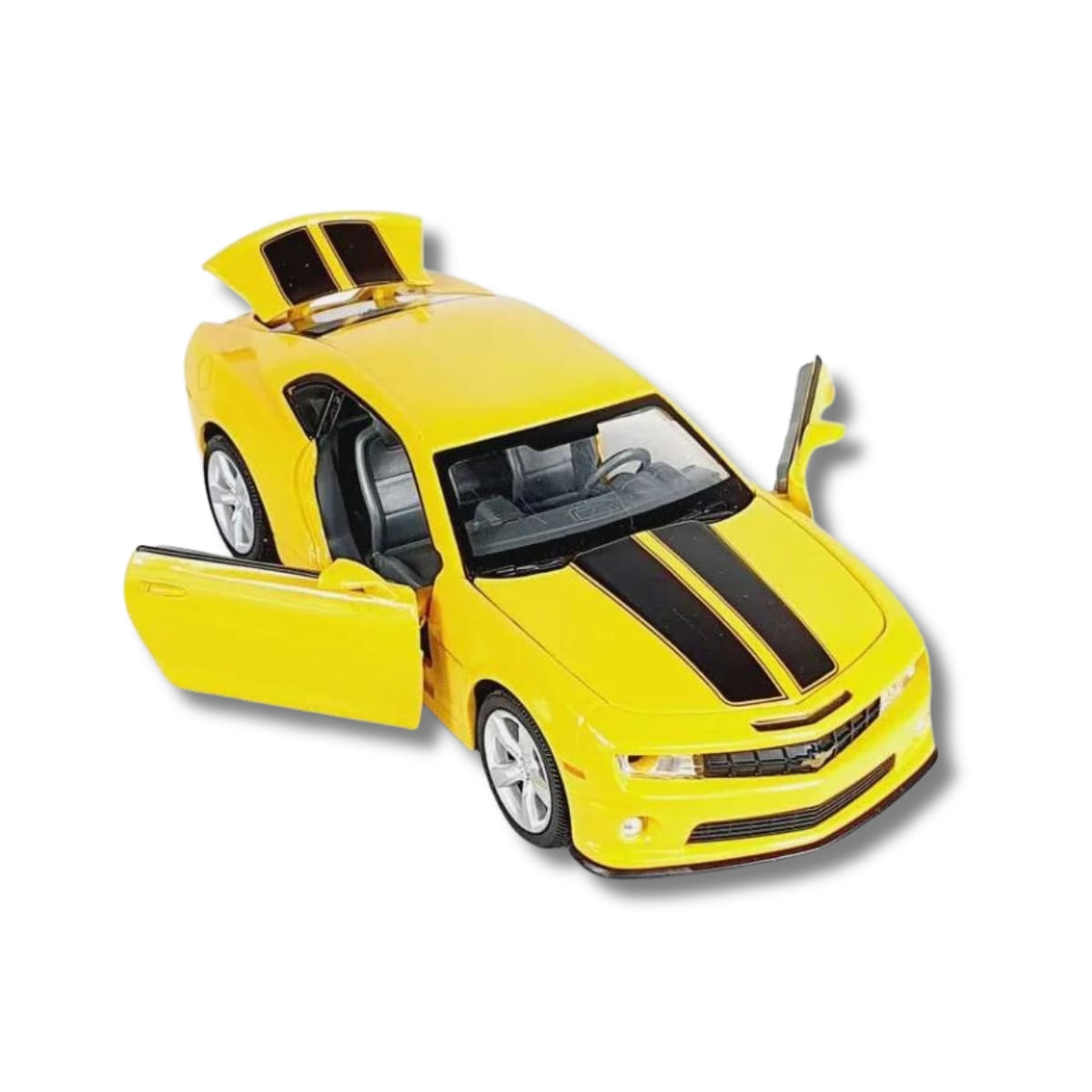 Miniatura Carro Chevrolet Camaro Ss C Luz E Som Amarelo 1/32 Calif
