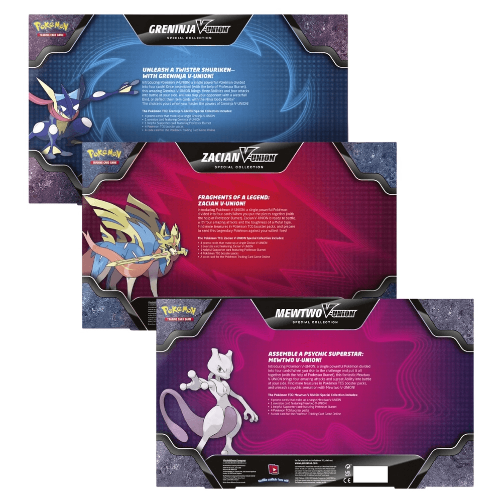 Kit Box Pokémon União-V Greninja, Mewtwo E Zacian Copag 30750