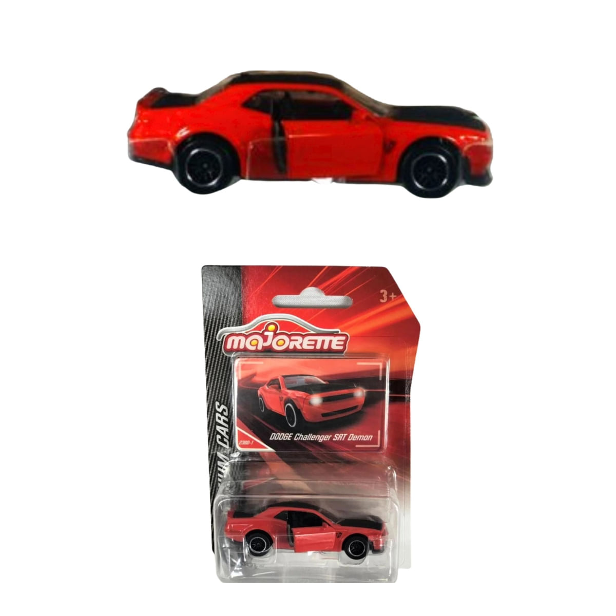 Miniatura Carro Dodge Challenger Srt Demon 1/64 Vermelho Majorette