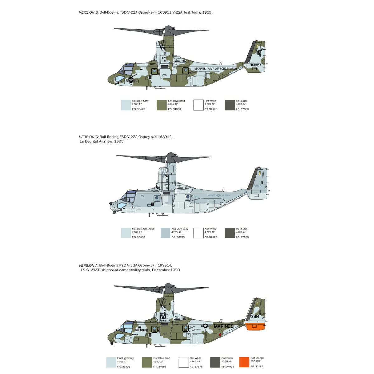 Kit Plástico Aeronave De Transporte V-22A Osprey 1/72 Italeri