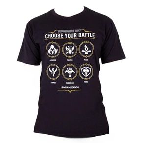 Camiseta-LOL-Choose-Your-Battle-G-Preto