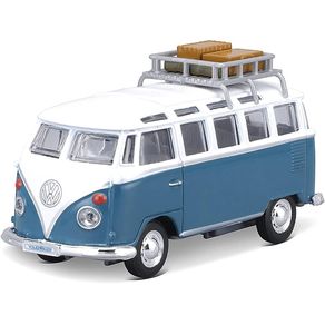Miniatura-Volkswagen-Van--Samba---Bagage-Rack--1-43-Azul