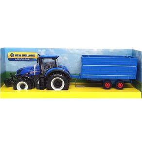 Miniatura-Trator-New-Holland-T7315-com-Carreta-1-32