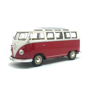 Miniatura-Carro-Volkswagen-Kombi-T1-Van-1-24-Vermelha