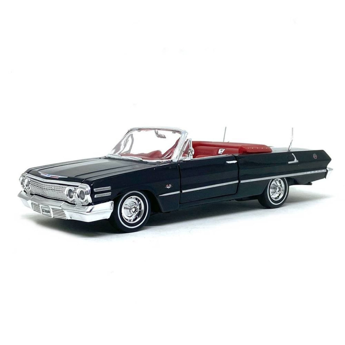 Miniatura Carro Chevrolet Impala 1963 1/24 Preto Welly Wel22434W