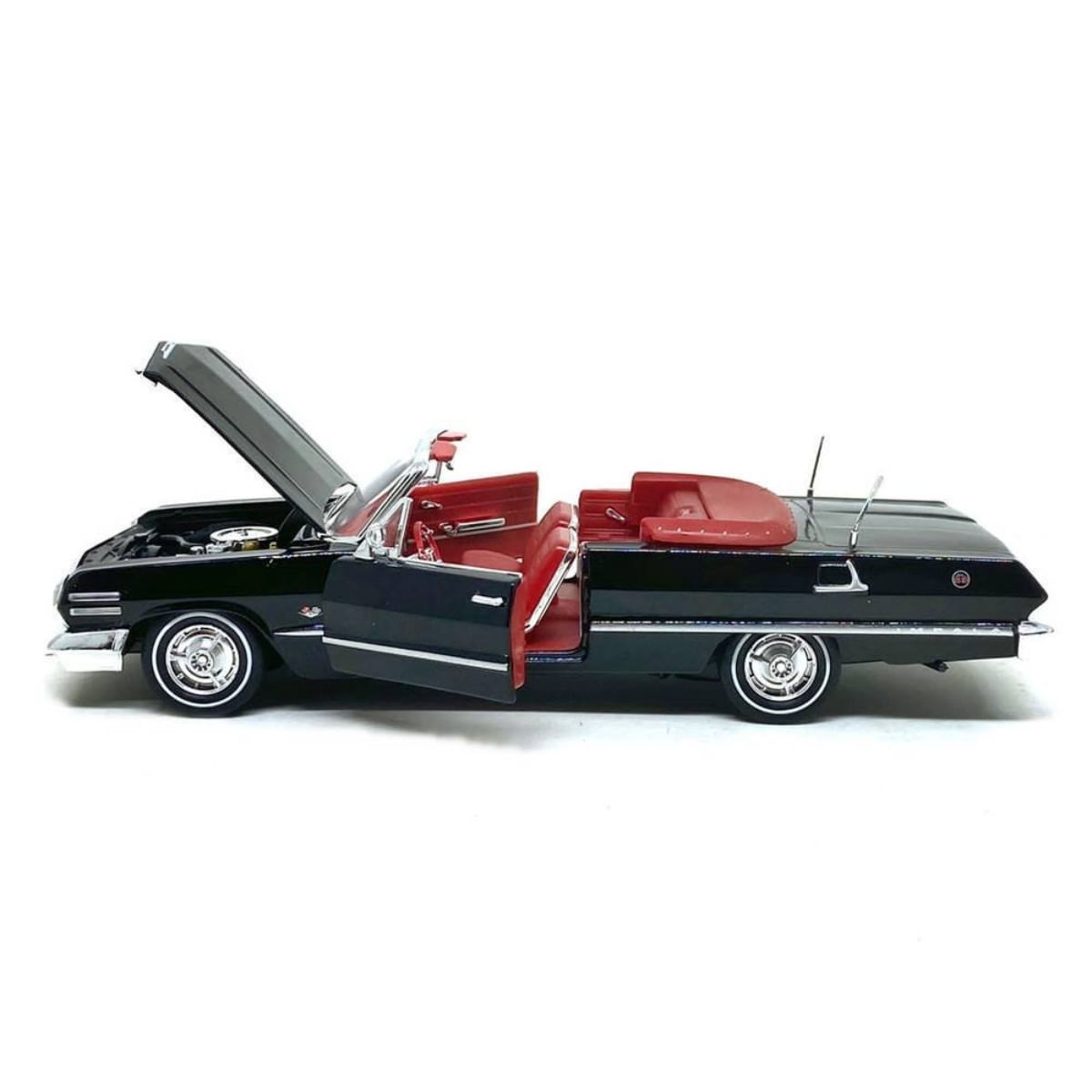 Miniatura Carro Chevrolet Impala 1963 1/24 Preto Welly Wel22434W