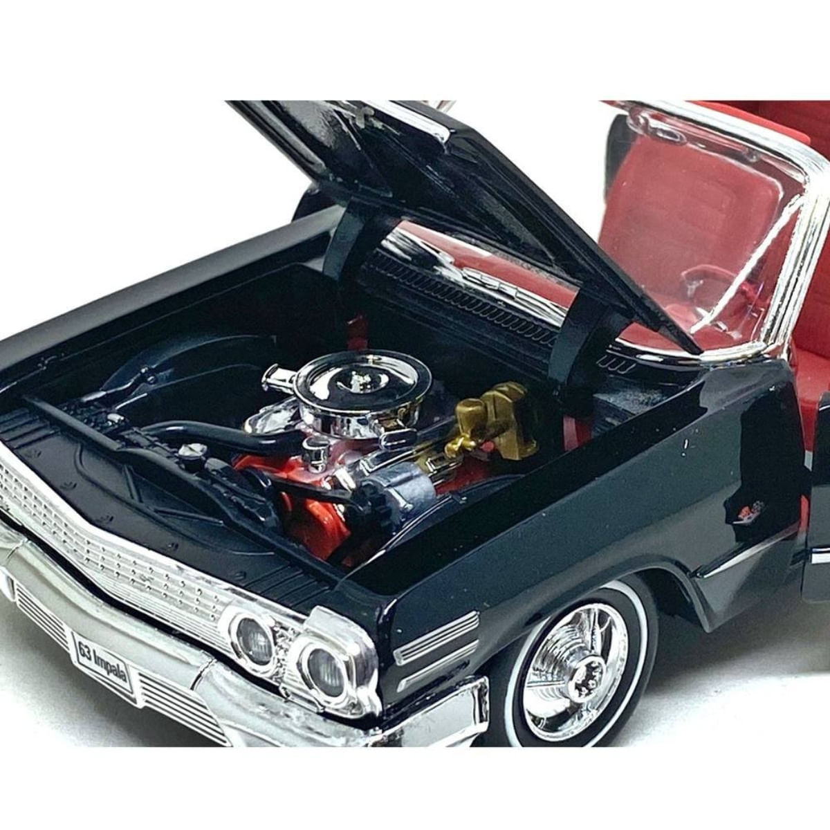 Miniatura Carro Chevrolet Impala 1963 1/24 Preto Welly Wel22434W