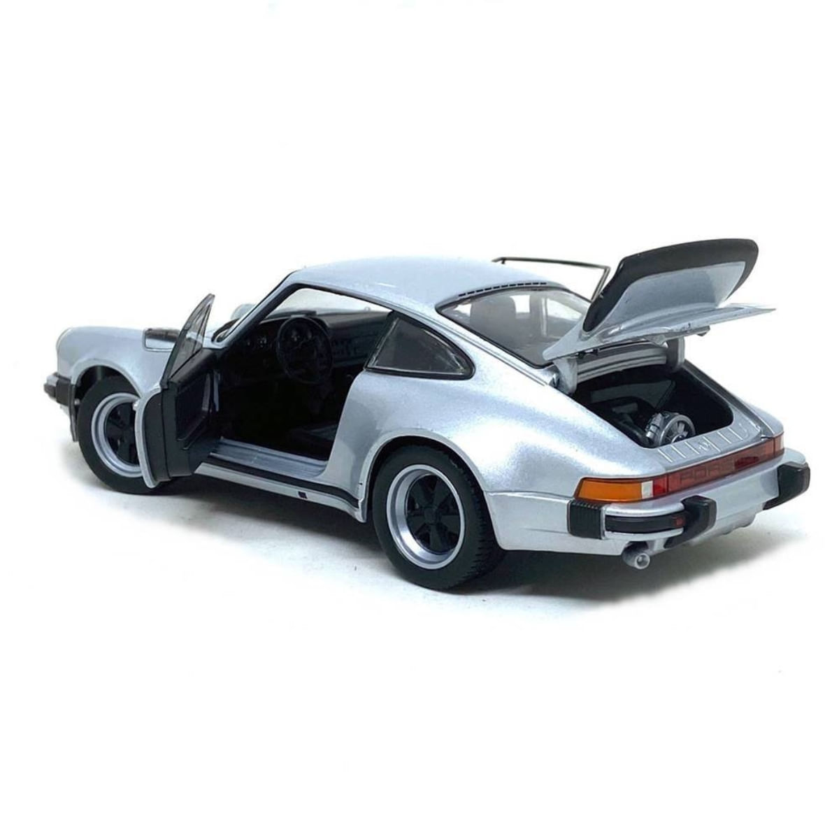 Miniatura Carro Porsche 911 Turbo 1/24 Prata Welly Wel24043W