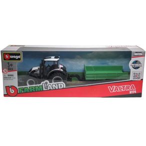 Miniatura-Trator-Valtra-N174-com-Carreta-Branco