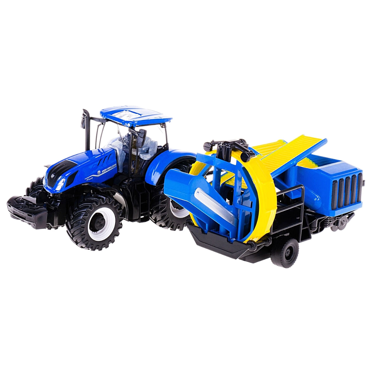 New Holland Tractor T7.315 Con Remolque - Maqueta Bburago 10cm (Azul)  Tractores De Juguete, image size:1200x1200