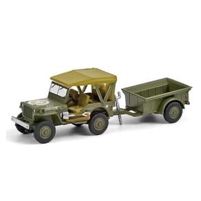 Miniatura-Carro-Jeep-Willys-MB-1943-c-1-4-Ton-Cargo-Trailer-Hitch---Tow-Serie-22-1-64