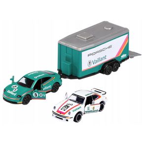 Miniatura-Carro-Porsche-Taycan-Turbo-S---Porsche-934-Race-Trailer-1-64