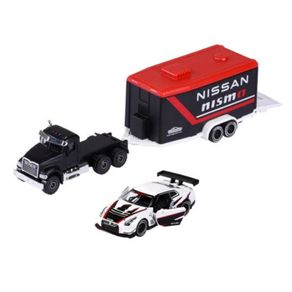 Miniatura-Caminhao-Mack-Granite---Nissan-GT-R-Nismo-GT3-Race-Trailer-1-64
