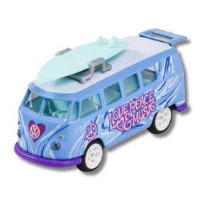 Miniatura-Carro-Volkswagen-Kombi-T1-Love-Peace-Music-1-64-Azul