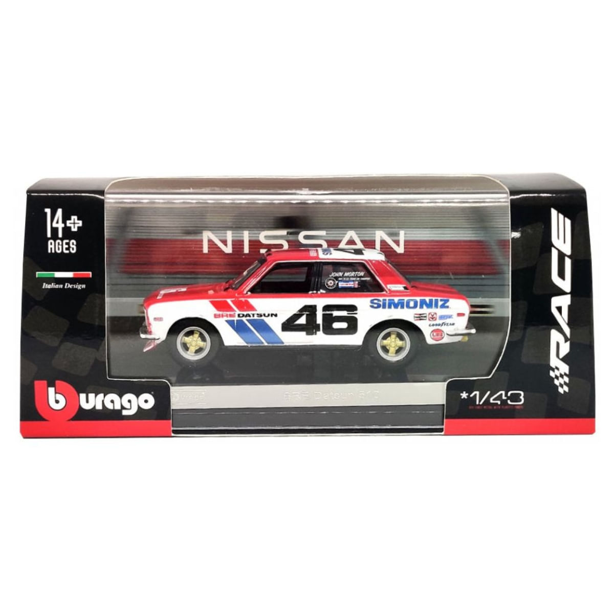 Miniatura Carro Bre Datsun 510 1/43 Branco Bburago 38301 - limahobbies