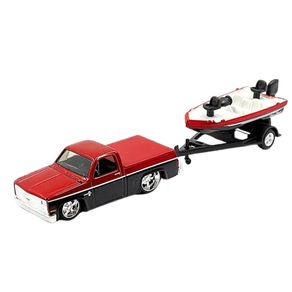 Miniatura-Picape-Chevy-1500-1987-c--Trailer-Tow---Go-1-64