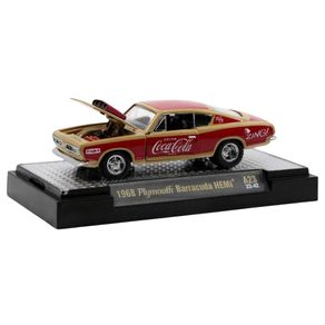 Miniatura-Carro-Plymouth-Barracuda-Hemi-Coca-cola-1968-1-64-M2-Machines-52500-A23