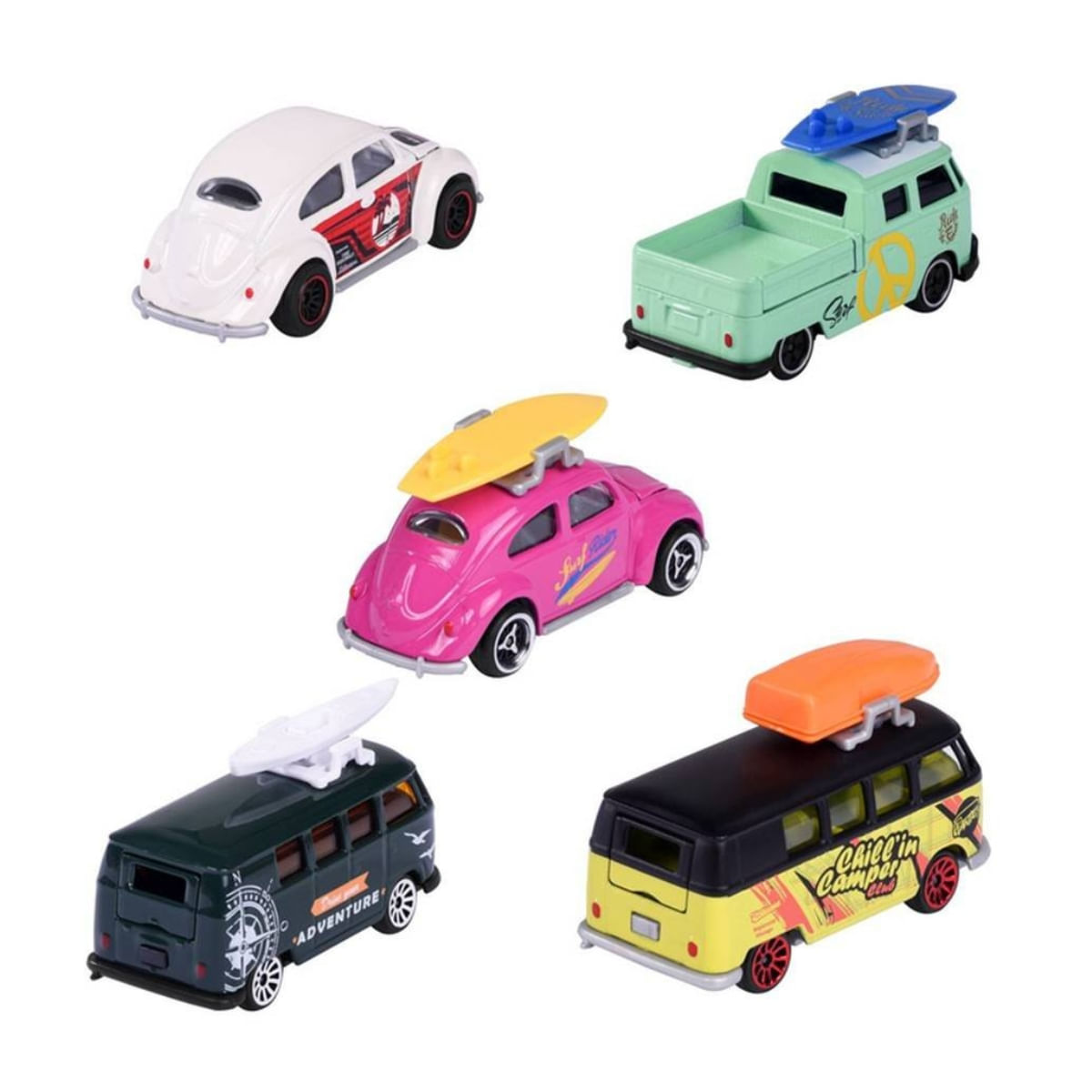 Box Set c/5 Miniaturas Carros Volkswagen The Originals 1:64