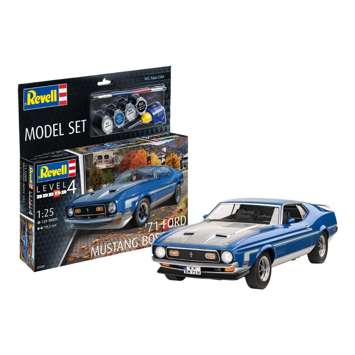 1971 Mustang Boss 351 1:18 ダイキャストモデル 1971 Ford Mustang BOSS 351 – Grabber Blue – sunstarmodelcars